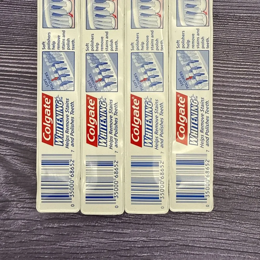 4 VTG Colgate Whitening Toothbrush Soft FULL Head (38) with Polishing Insert